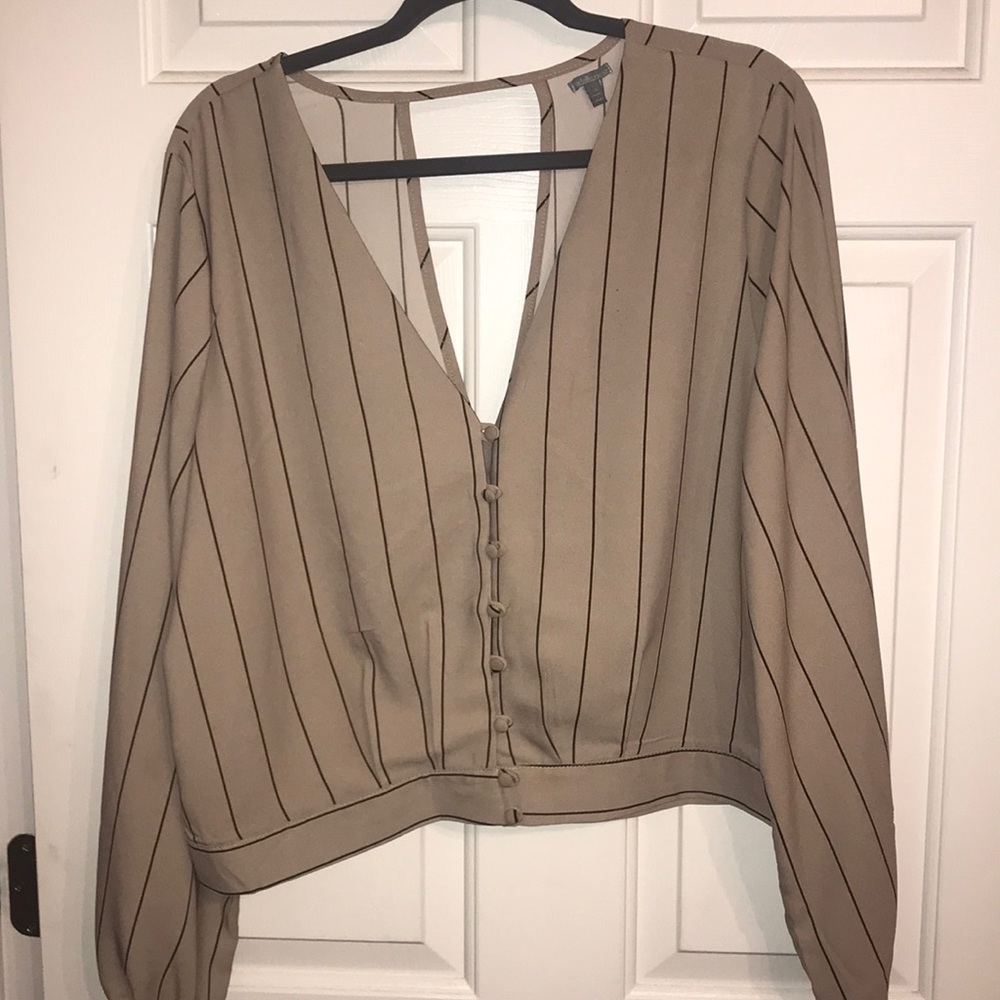 Tan Striped Top